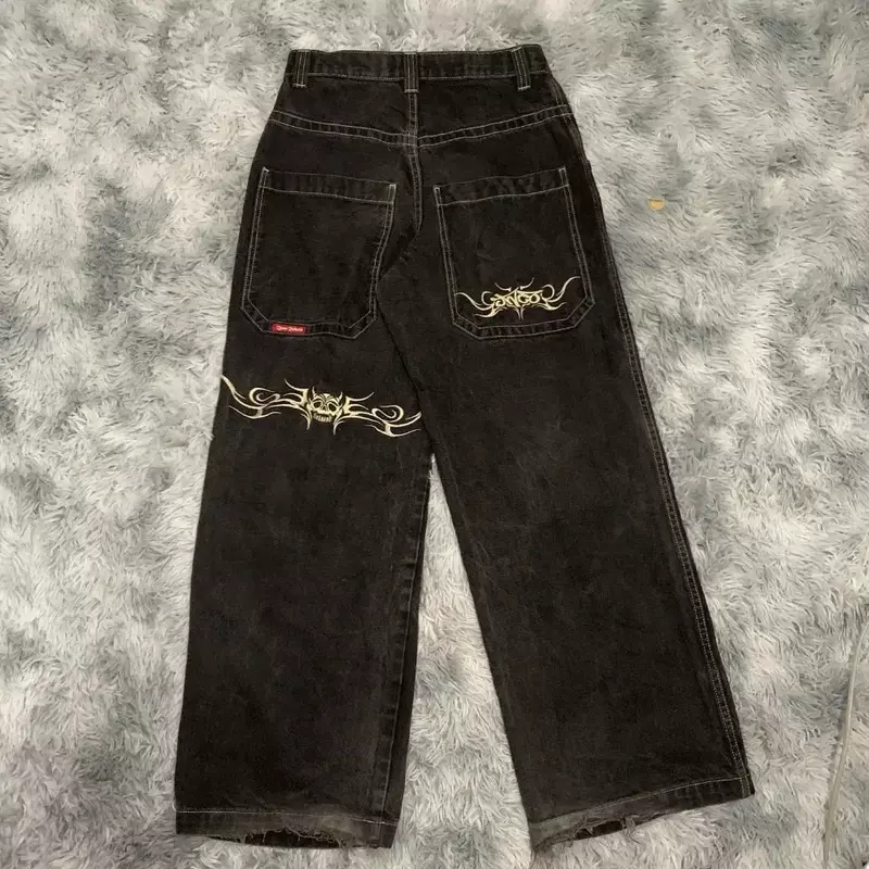 Y 2K Jnco Jeans Heren Hiphop Rock Grafische Denim Broek Losse Retro Harajuku Casual Streetwear Broek Met Hoge Taille 2024 Nieuwe