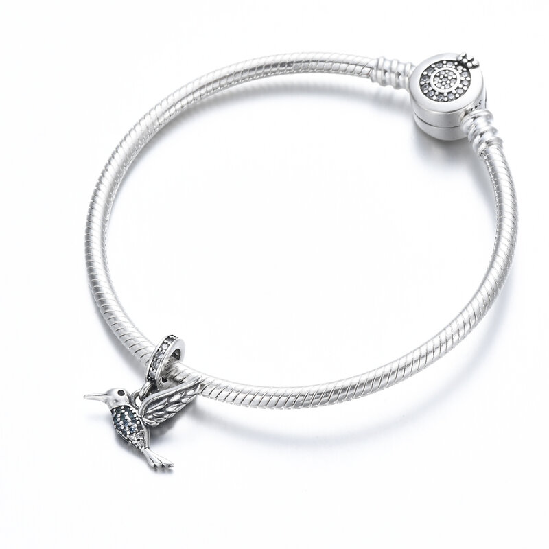 Neue 925 Sterling Silber Kolibris und Schwalben Anhänger Charm Perle passen original Pandora Armband Schmuck DIY Frauen Schmuck
