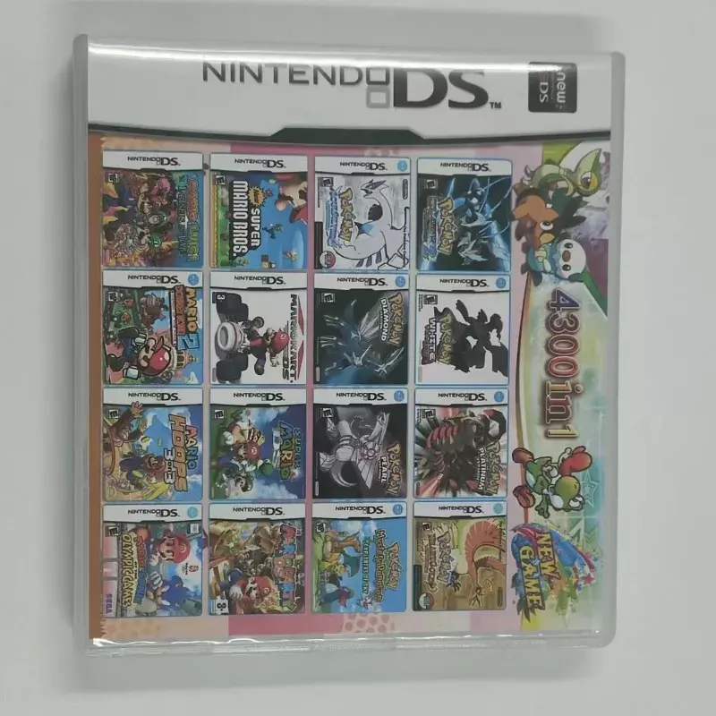 Cartão de memória do cartucho do jogo video, versão R4, versão inglesa, 3DS, NDS, 3DS, 3DS, NDSL, 4300 em 1 compilação