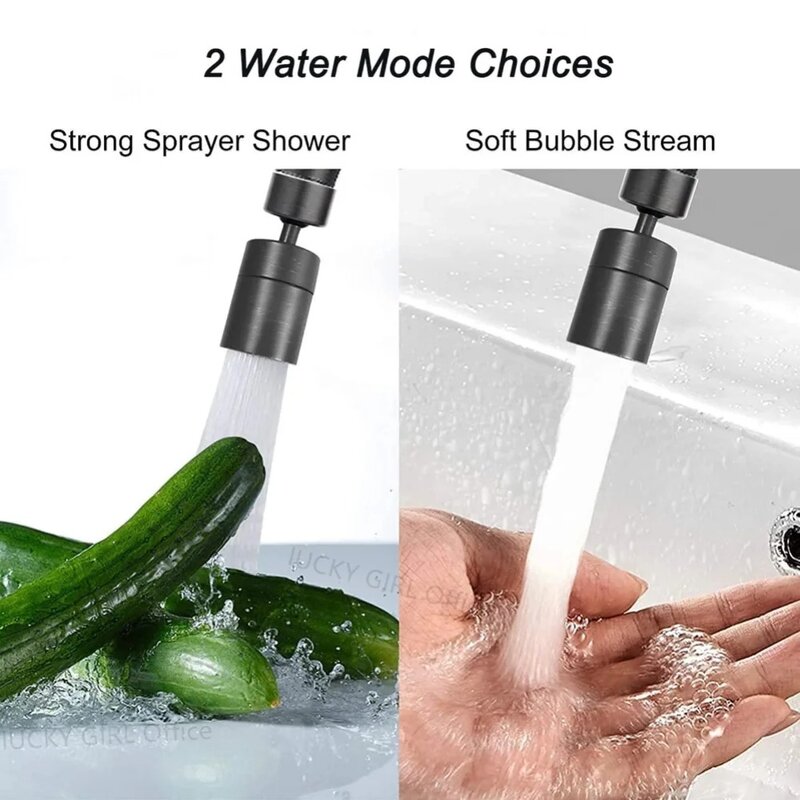 New 2 Mode Kitchen Faucet Spray Head Filter Adjustable 360° Rotary Splashback Tap Nozzle Bubbler Kitchen Sink Faucet Aerator