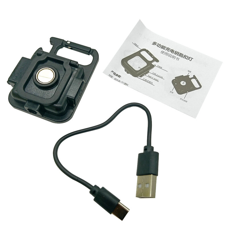 Mini LED torcia portachiavi multifunzionale portatile COB lampade da campeggio ricarica USB luci da lavoro pesca Lanterna