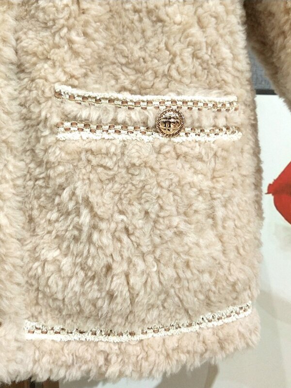 [Специальная цена] Xiaoxiangfeng меховое пальто из овечьей шерсти шерстяное интегрированное пальто из овечьей шерсти женское короткое с круглым вырезом