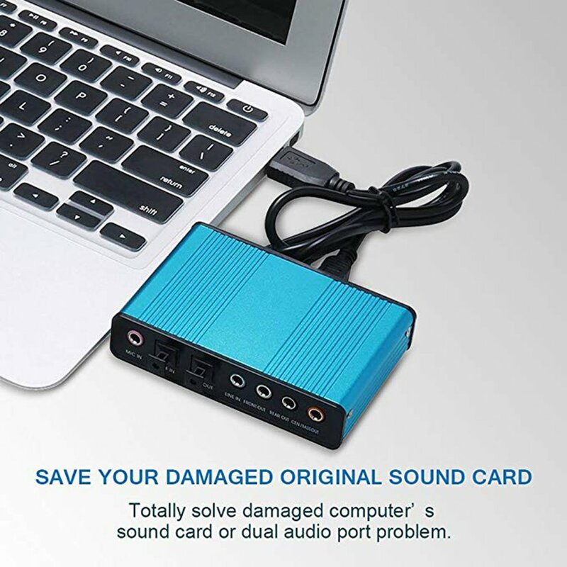 노트북 데스크탑용 전문 USB 사운드 카드, 광학 외장 오디오 카드 컨버터, CM8206 칩셋, 6 채널 5.1, 인기