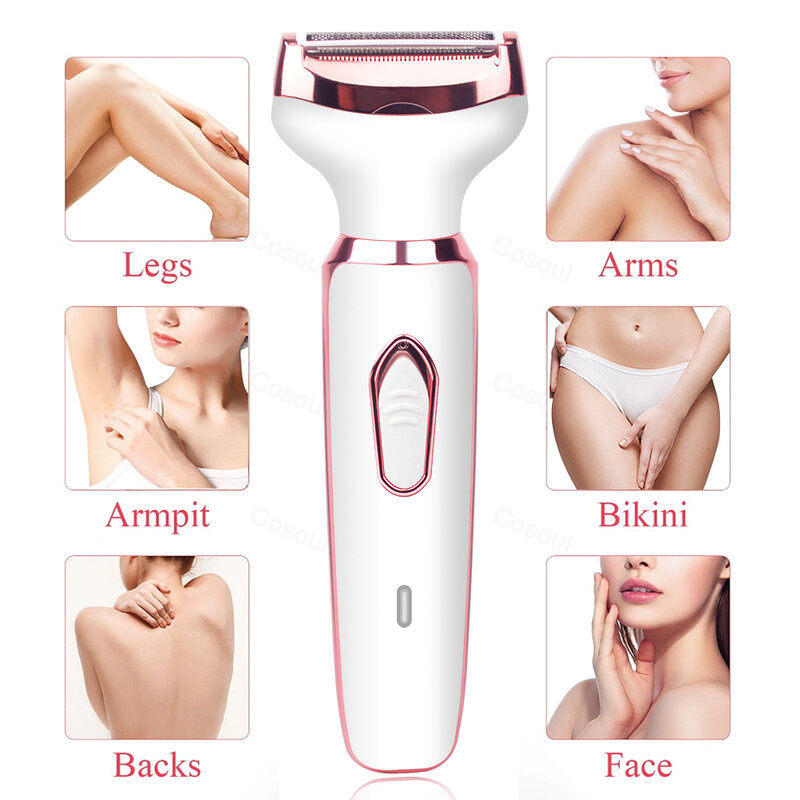 4 in 1 Electric Razor for Women Shaver Lady Shaver Body Hair Trimmer for Armpit Bikini Arm Leg Face Mustache Portable Painless