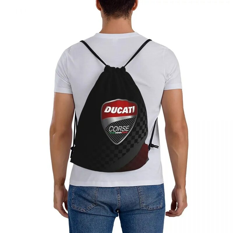 Ducati Corse Logo Design Art Rugzak Trekkoord Tassen Met Trekkoord Bundel Sporttas Boekentassen Voor Man Vrouw Studenten