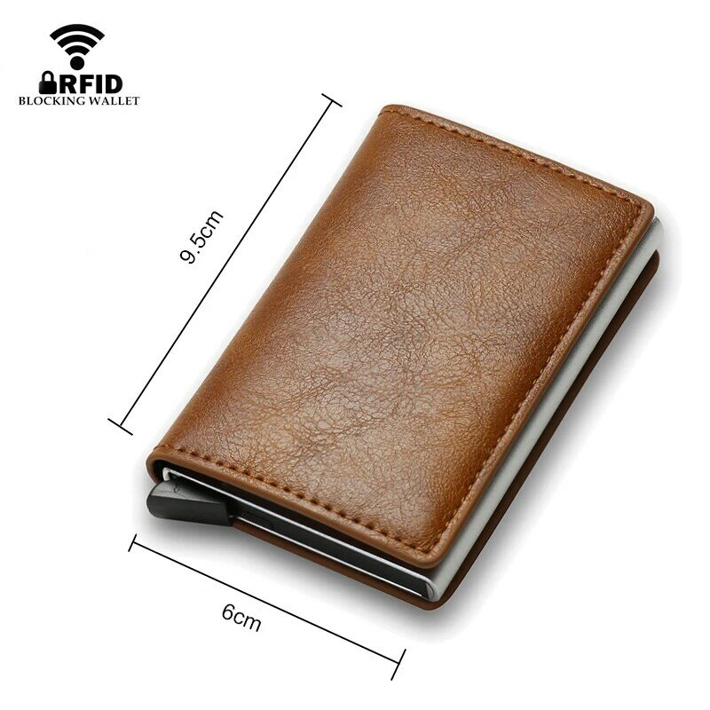 2024 Customized Wallets Carbon Fiber Credit Card Holder Wallet Men Leather Personalized Rfid Anti thief Smart Wallet Money Purse