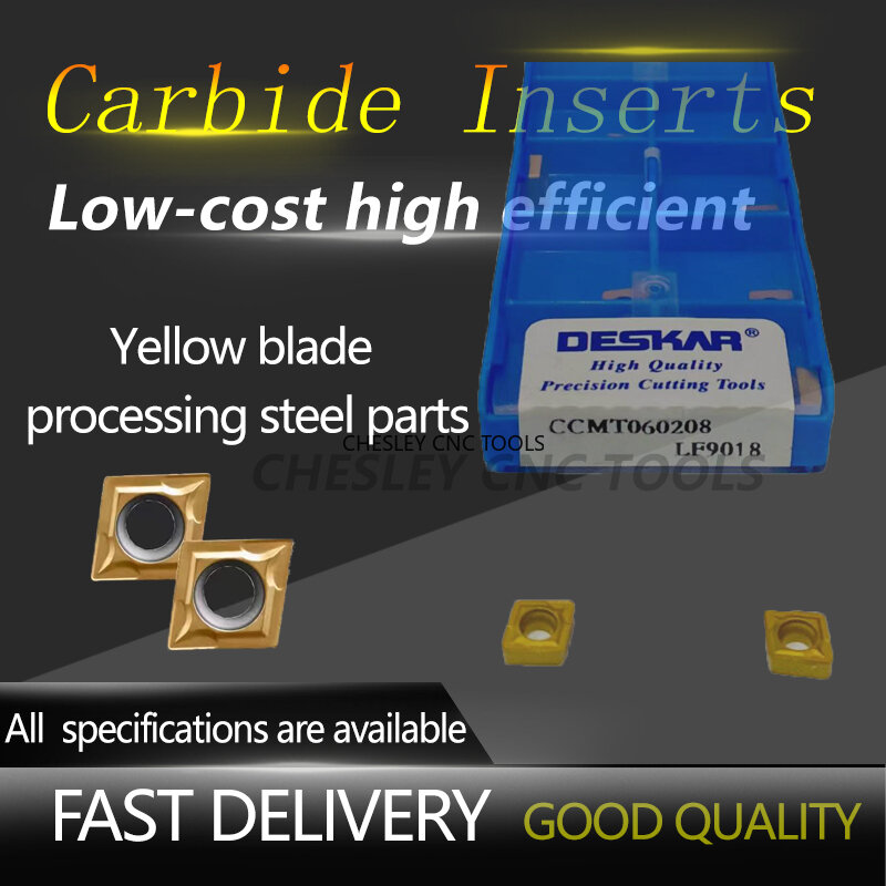 DESKAR 100% Original CCMT060204 CCMT09T308 LF9018 LF9218 CNC Carbide Inserts Lathe Cutting Cutter Turning Tools for Steel