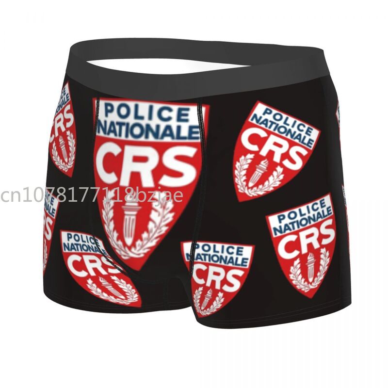 French CRS Compagnies Men Boxer Briefs Police Nationale Highly Breathable Underwear Top Quality Print Shorts Birthday Gifts