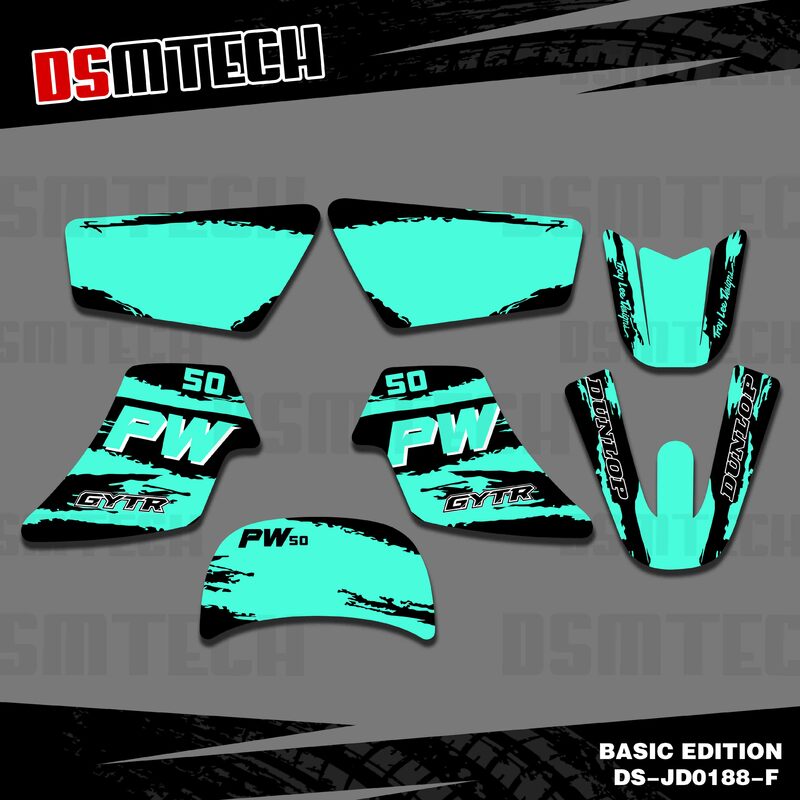 DSMTECH-Kits de pegatinas de calcomanías de fondo de gráficos de personalidad de Equipo de Motocicleta para Yamaha PW50 PW 50 PIT, decoración