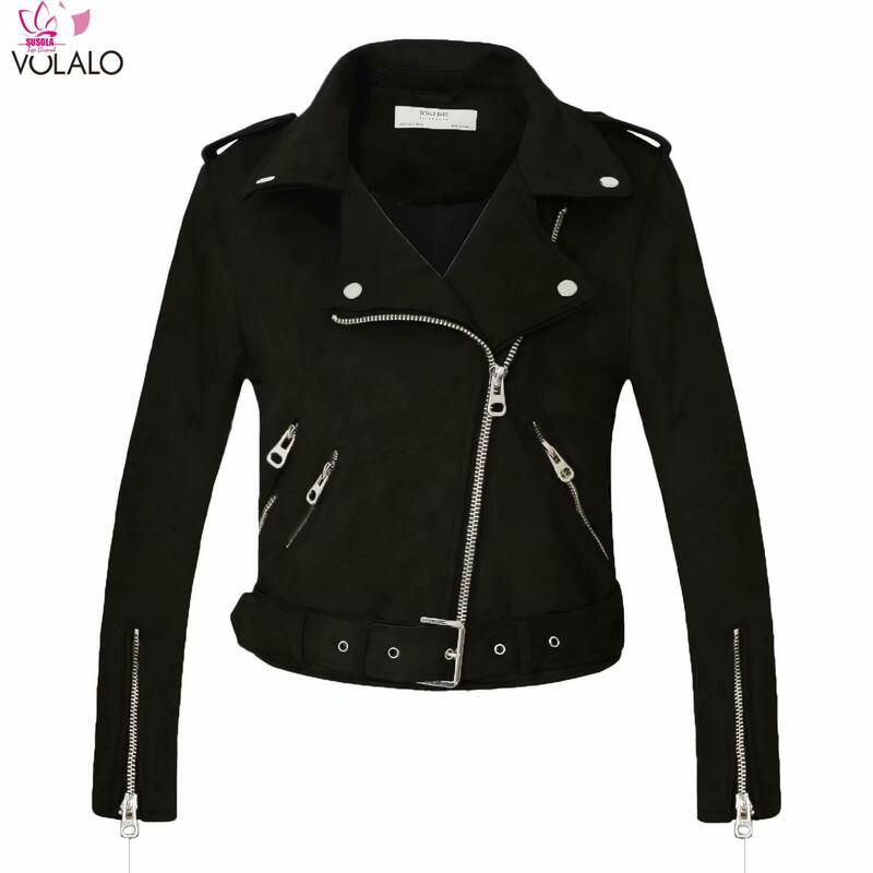 Jaquetas de camurça de couro falso para mulheres, casaco fosco para motociclistas, cinza, rosa, bege outwear, Lady Trend, nova chegada, outono e inverno