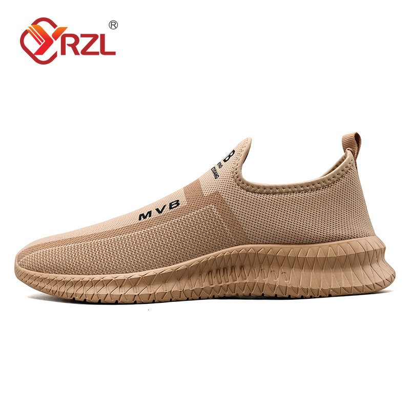 YRZL Sneakers Lightweoght Outdoor Shoes for Men Breathable Mesh Casual Sport Shoes Comfortable Slip on Sneakers for Men