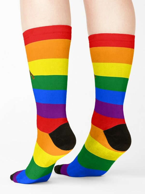 HOMOMOMO-Calcetines de Mormon LGBTQIA + Pride Flag para hombre y mujer, medias locas de Año Nuevo