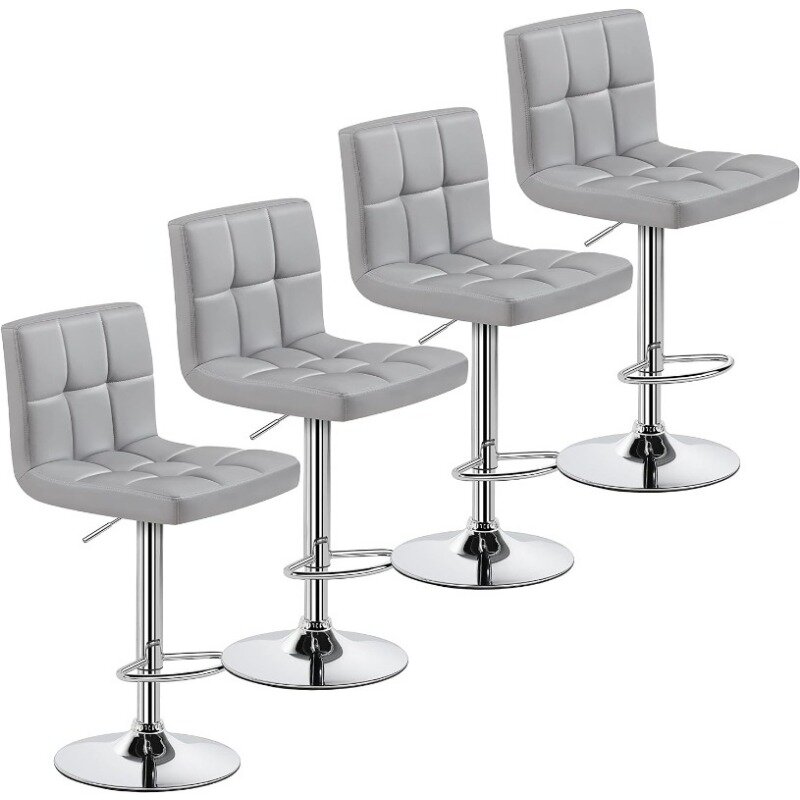 Sgabelli da Bar Set di 4 sedie da cucina regolabili moderne a isola sgabelli da Bar altezza bancone sedia girevole in pelle PU 30 pollici