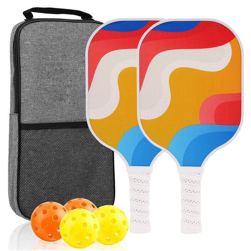 Juego de paletas de Pickleball, raqueta de fibra de carbono, núcleo de grafito, equipo de raqueta de tenis de playa con bolsa portátil