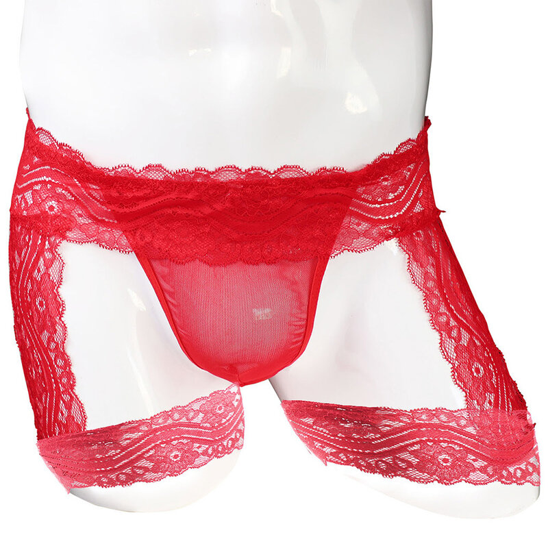Seksowna bielizna męska koronkowe stringi uwydatnić etui majtki Bikini kalesony Jiockstrap przez gejowskie erotyczne podkoszulki
