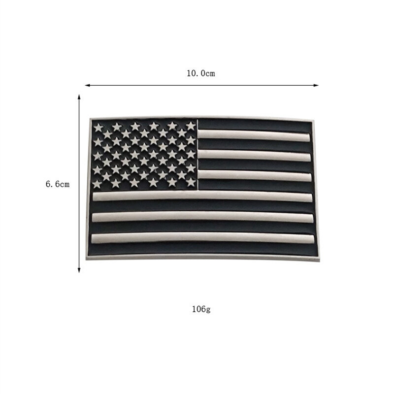 เข็มขัดธงชาติอเมริกาสีดำหัวเข็มขัดคาวบอยตะวันตกยูโร-อเมริกัน