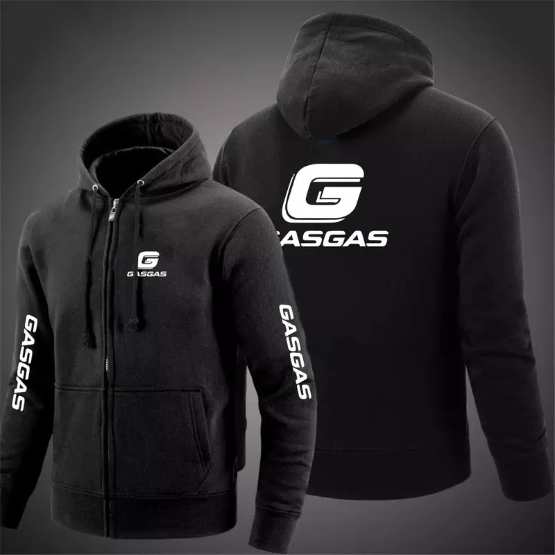 Gasgガス-男性用オートバイフリースパーカー、暖かいスウェットシャツ、ストリートウェア、カジュアル、ルーズ、通気性、プルオーバー、ブランド、フード、ファッション