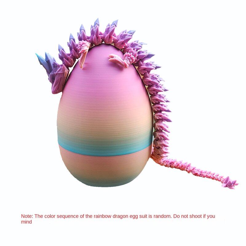 Huevo de dragón de cristal con bisagras de impresión 3D, articulación flexible, adornos de dragón con bisagras