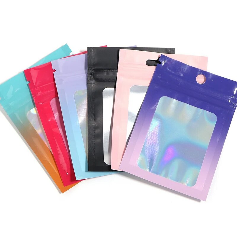 20pcs/lot Multi Purpose Magic Color Zip Lock Bag Self-sealing Bag Jewelry Cosmetic Packaging Bag Nail Packaging Bags
