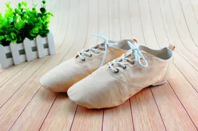 Famour-zapatos de lona para niñas, suela superior de ante suave, suela de tacón dividido, zapatos de Ballet, baile y Jazz, diseño de marca China, ShanSha
