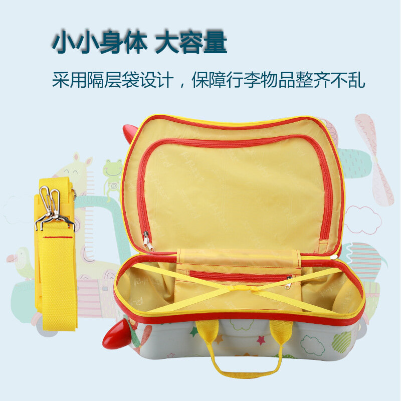 Multi Functional Sitting and Riding Children's Cycling Box Cartoon Suitcase Universal Wheel Travel Box Rolling Luggage