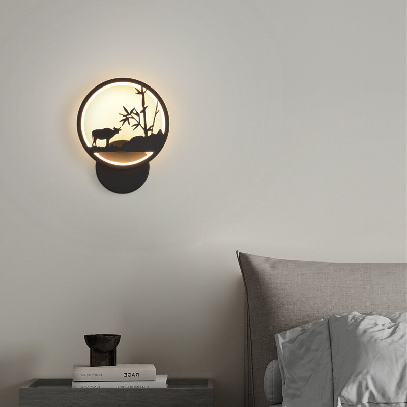 Lámparas de pared LED modernas, candelabros creativos de animales para sala de estar, dormitorio, cabecera, comedor, accesorio de iluminación