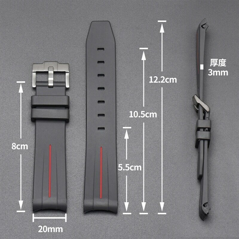 20mm Curved End Interface Rubber Watch Strap For Omega For Moonswatch Joint Constellation Men Women Waterproof Sports Watch Band