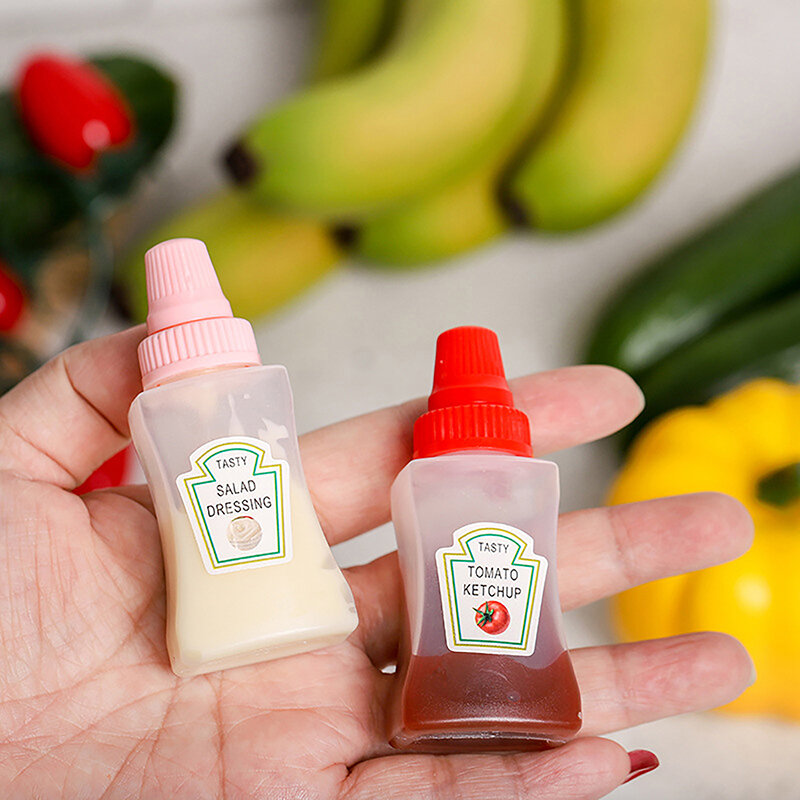 Mini botella de Spray de aceite portátil para salsa de tomate, contenedor pequeño para aderezo de ensalada, 1/2/4 unidades por juego