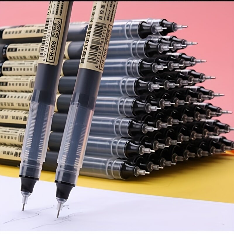 ปากกาลูกลื่นแบบเข็มปากกาหมึกเจลตรงแบบเข็ม10ชิ้น/เซ็ตเครื่องเขียนอุปกรณ์สำนักงานเครื่องเขียน