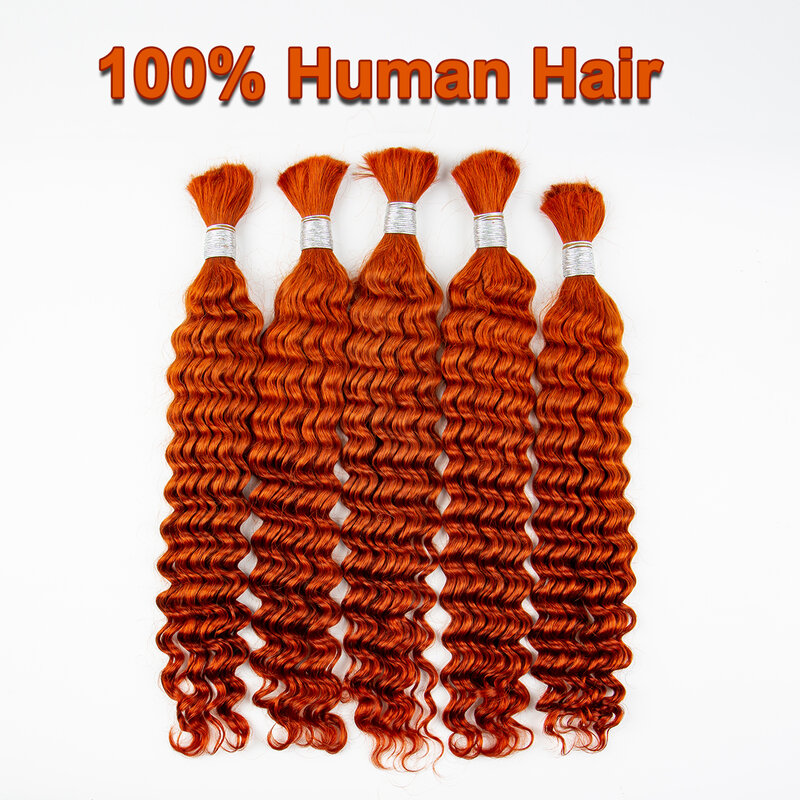 350 colore onda profonda capelli umani sfusi per intrecciare senza trama capelli vergini ricci estensioni dei capelli intrecciati umani per trecce Boho