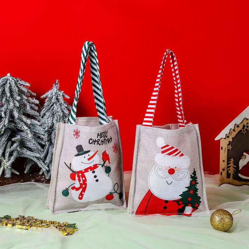 هدية عيد الميلاد كيس الحلوى ، سانتا كلوز ، ثلج ، حقيبة يد ، الطرف الديكور ، جديد