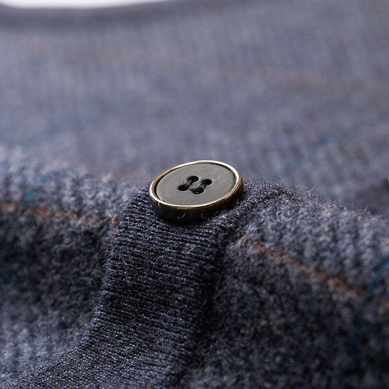 Gilet en Pure laine pour homme, Cardigan épais, col en v, pull ample, 1005 laine, haut de gamme, tricoté