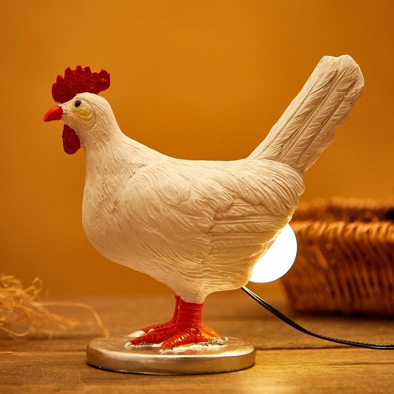 LED Chicken Night Light com USB, Lâmpada de ovo, Resina, Quente, Mesa, Decoração, Aniversário, Natal, Presente para crianças e amigos