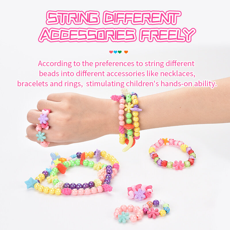 Children's Bracelet Beaded Toy Set DIY Deluxe Handmade Girls' Jewelry Beaded Necklace Set Girls' Toys