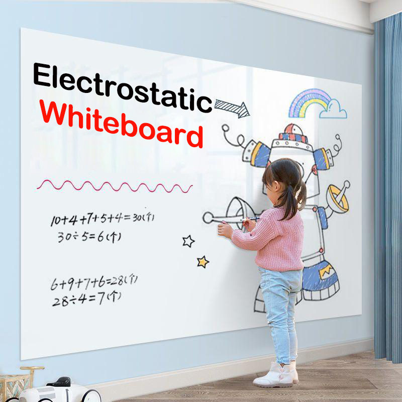 Premium Whiteboard Wall Sticker Static Cling, No Adhesive No Damage to Wall, Easy to Clean and Reuse for Home, School and Office
