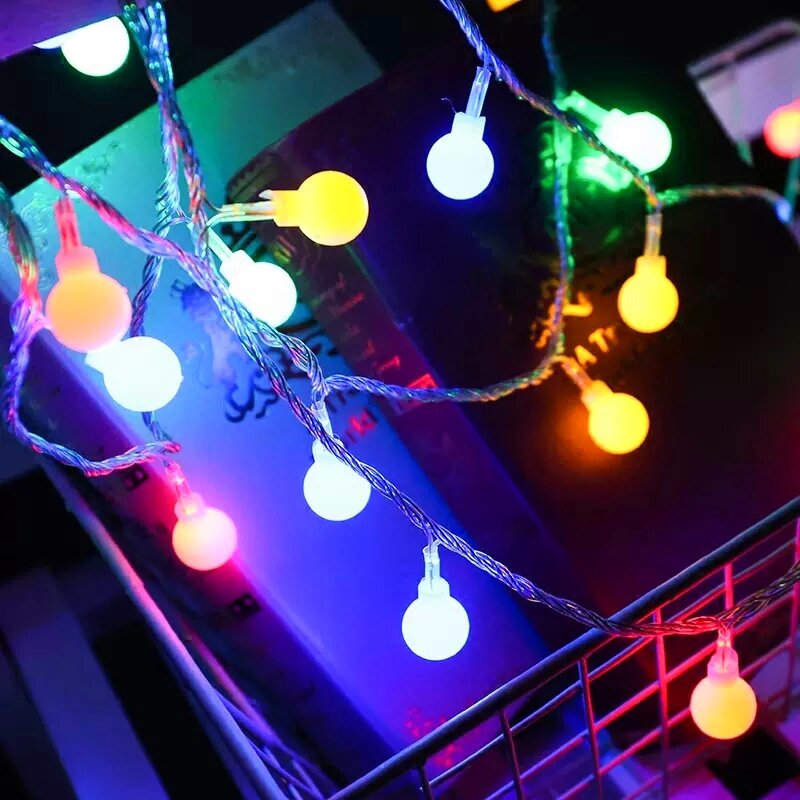 Guirnalda de luces LED para exteriores, cadena de bolas, Bombilla, luces de hadas, fiesta, hogar, boda, jardín, decoración de Navidad
