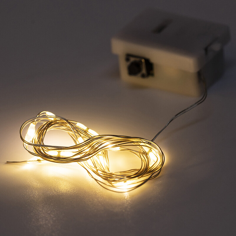 Led String Lights Koperdraad Starry Fairy Lights Batterij Lamp Waterdicht Decor Night Light Voor Slaapkamer Kerst Patio Venster