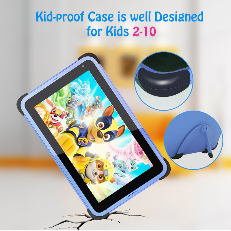CWOWDEFU-어린이 태블릿, 7 인치, 안드로이드 11, 2GB, 32GB, 쿼드 코어, 와이파이, 구글 플레이 태블릿, 어 아동 보호 케이스 포함 3000mAh Q70 교육 선물