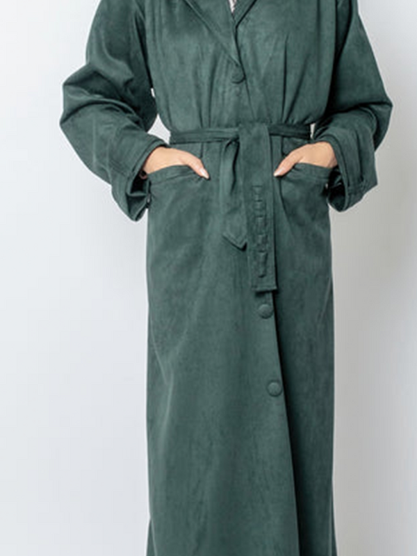 Abaya cappotto per donna 2 pezzi Cardigan aperto tacchino musulmano Set con colletto con risvolto Kimono Hijab Suede Abaya capispalla