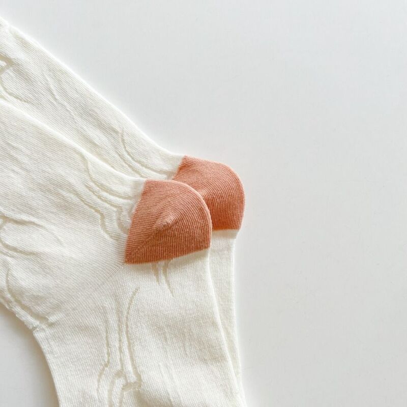 Simpatico studente tinta unita moda creativa giapponese stampa floreale calze a rete da donna calze corte in cotone