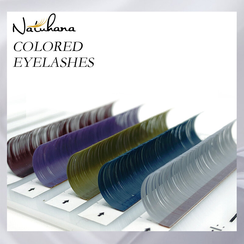 NATUHANA kolorowe rzęsy przedłużanie klasycznych kresek Morandi Grey kolorowe indywidualne naturalne sztuczne kolorowe rzęsy