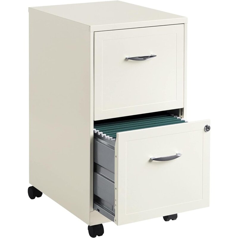 Realspace® 18" D Vertical 2-Drawer Mobile File Cabinet, Pearl White