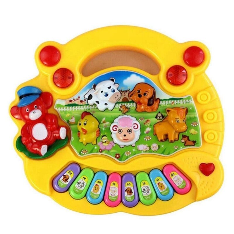 เครื่องเล่นดนตรีเด็กของเล่นพัฒนาการเล่นดนตรีสำหรับเด็กอายุ1ขวบ2X (สีเหลือง)