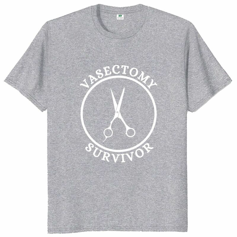 Sobrevivente de Vasectomia Masculina T-Shirt Engraçado Adulto, 100% Algodão, Casual Roupa Macia, Y2k, Unisex, Tamanho UE, Presente