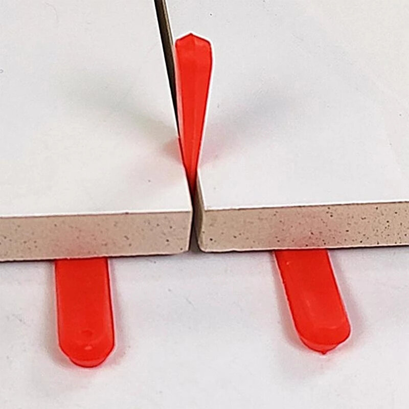 100 PCS Tile Spacers Plastic Tile Leveling System Reusable Laying Level Wedges Red Leveler Wall Flooring Tiling Tools
