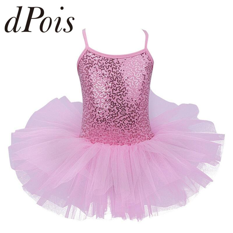 Gaun Balet Anak Perempuan Gaun Tutu Anak Bayi Gaun Tari Tulle Gaun Triko Balerina Kostum Pesta Peri 2-12Y