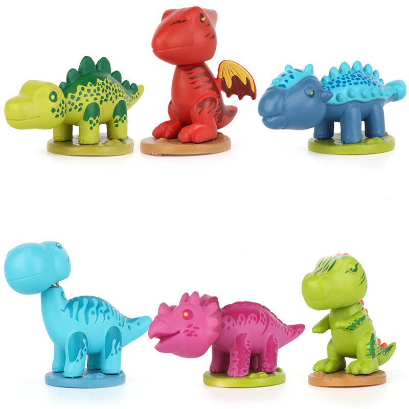 1 zestaw nowości zabawnie potrząśnij głową małe zwierzę słodko potrząśnij głową mały dinozaur zabawki modele ozdoby samochodowe śmieszne zabawki
