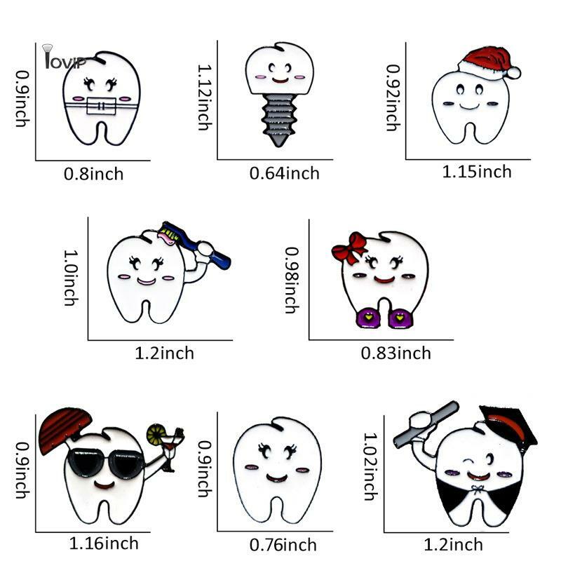 Cute Medical Brooch Pin para médico e enfermeira, Tooth Shape, Lapel Backpack, Badge Pins, Jewelry Gift Accessories, 1PC, Fashion