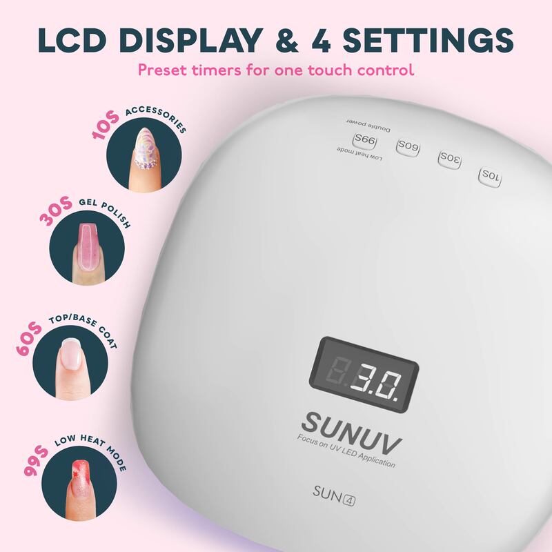 SUNUV SUN4 48W lampade a LED UV lampada per asciugatrice per unghie con Display LCD Smart UV fototerapia Nail Art strumento per Manicure regalo per donna