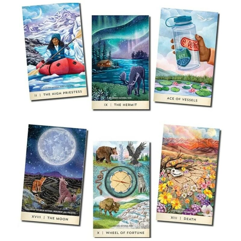 12x7cm Tarot for The Great Outdoors Paper Manual Card Games 78-Card Deck Centered on Favorite Places and Pastimes